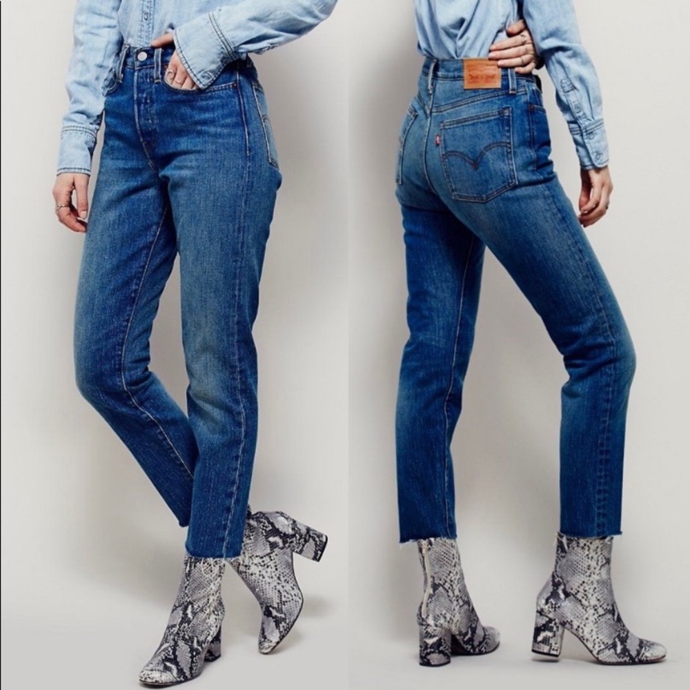 Levi’s wedgie cut high rise straight leg denim